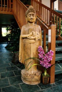 Zen Statue at staircase
