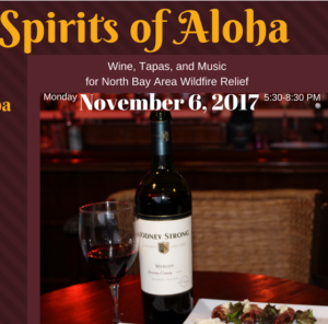 spirits of aloha  benefit for NAPA and Sonoma 2017