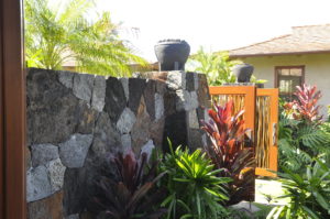 Hawaiian Rock Wall Real Estate Front Entry