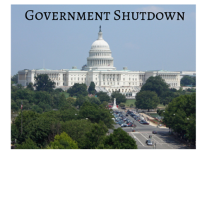 Picture of U.S. Capitol with words Government Shutdown